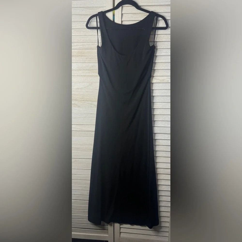 Lauren Ralph Lauren Black Maxi Dress Size M Elegant Formal Evening Classic Chic